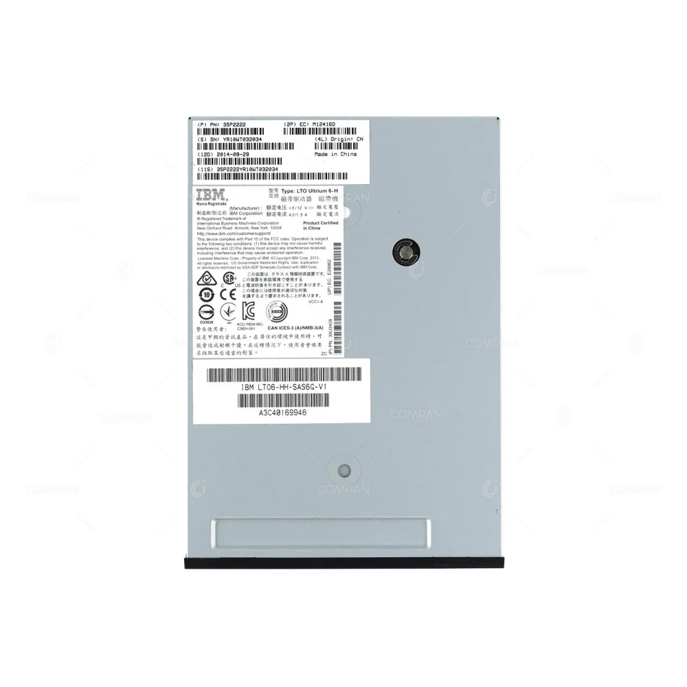 A3C40169946-LOW PERFORMANCE / IBM LTO ULTRIUM 6-H SAS 6G 2.5TB LOW PERFORMANCE