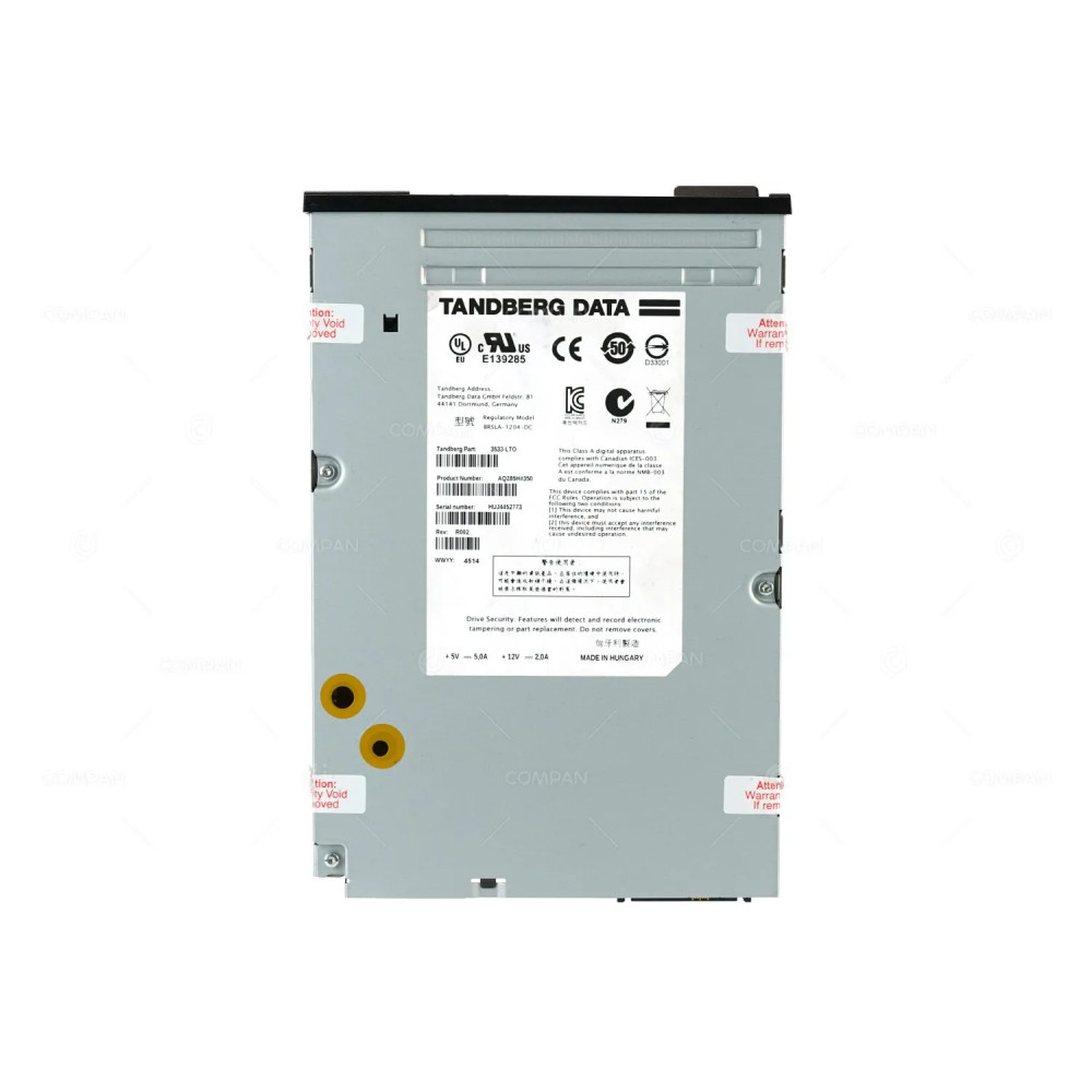 3533-LTO-FAULTY TANDBERG DATA LTO-6 HH 2.5TB/6.25TB SAS EXTERNALTAPE DRIVE. CAPACITY LOSS OF APPROXIMATE 100 AND WRITE ERRORS DURING 4GB OF DATA WORK. UNWANTED SOUNDS DURING OPERATION BRSLA-1204-DC, A