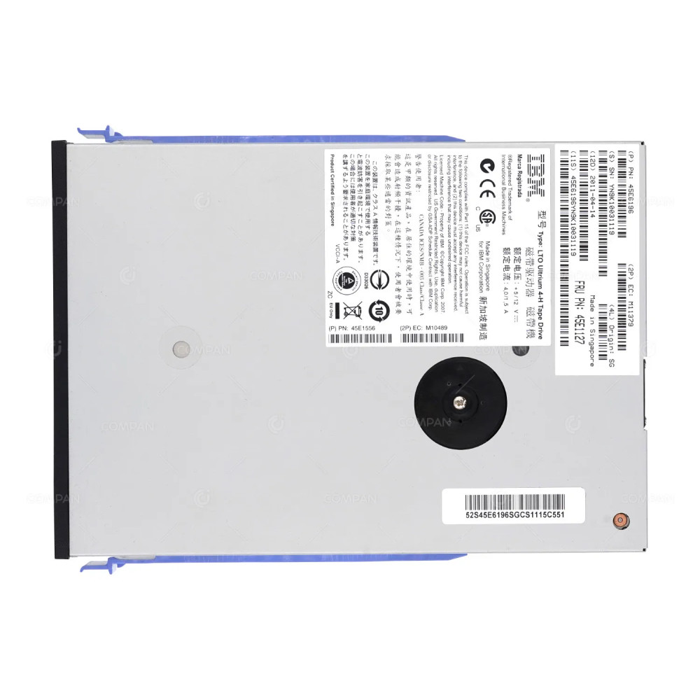 45E1127 IBM LTO ULTRIUM 4H  800GB 1.6TB LTO4 HALF HIGH SAS TAPE DRIVE 45E6196, 45E1556