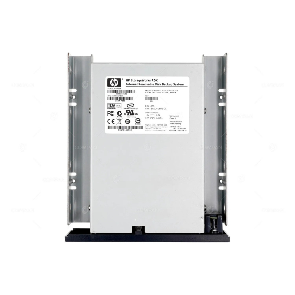 487768-001 HP STORAGEWORKS RDX1000 INTERNAL REMOVABLE DISK BACKUP SYSTEM AJ765A, AJ767A, AJ934A, AP724A, AP725A, AP726A, 5697-7353, RDX1000, BRSLA-0801-DC