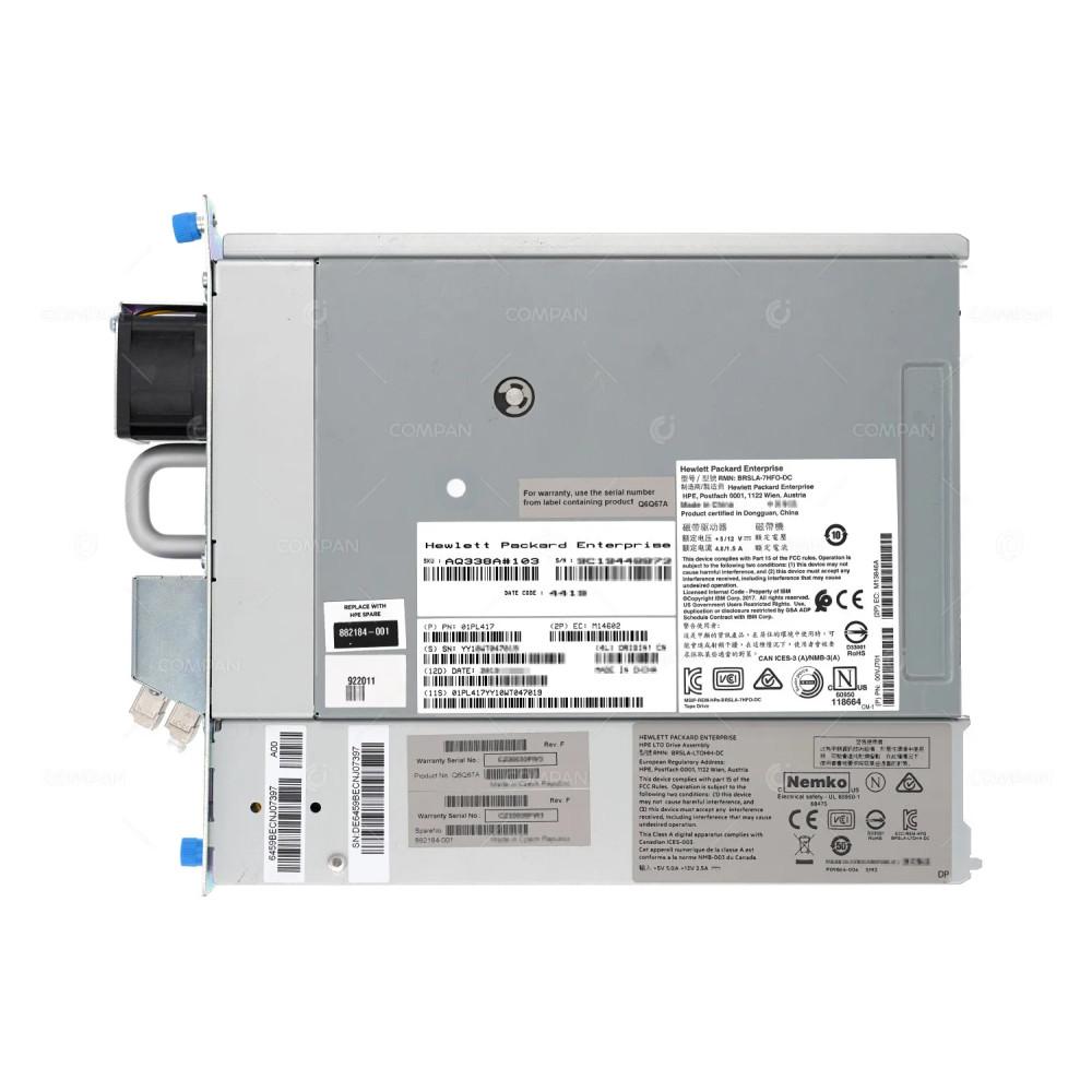 882184-001 HP HH LTO8 FC TAPE DRIVE FOR MSL 4048 Q6Q67A, 01PL417, BRSLA-7HFO-DC