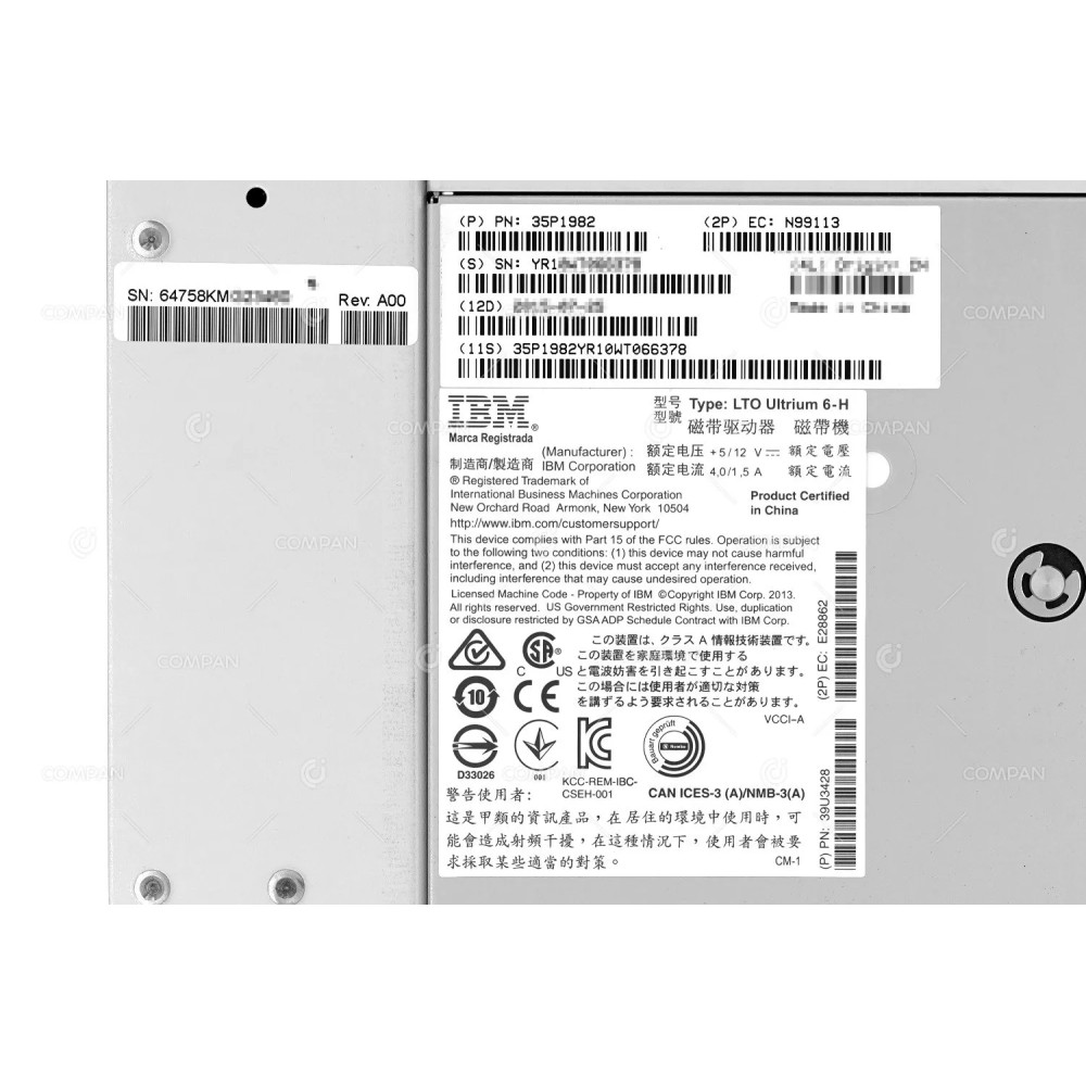 P35P1982 IBM ULTRIUM LTO6 HH FC TAPE DRIVE FOR TS3100 P39U3428