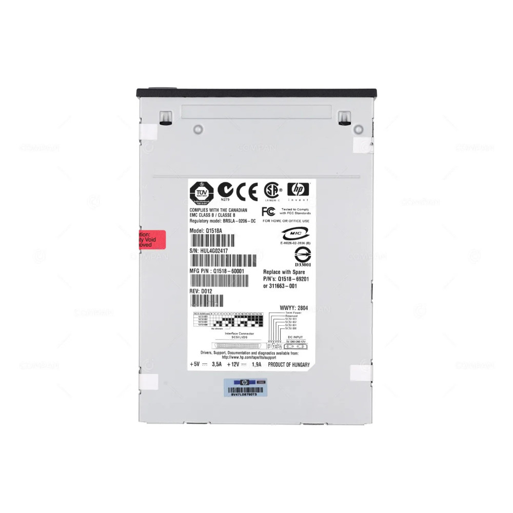 Q1518-69201 HP LTO-2 ULTRIUM 460 FULL HEIGHT LVD SCSI TAPE DRIVE Q1518A, 311663-001, Q1518-60001
