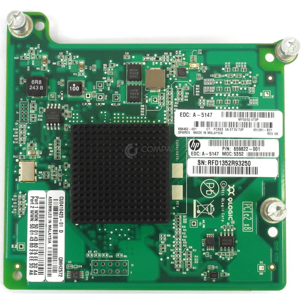 656452-001 HP QMH2572 8GB FC HBA MEZZANINE 651281-B21, 659822-001,