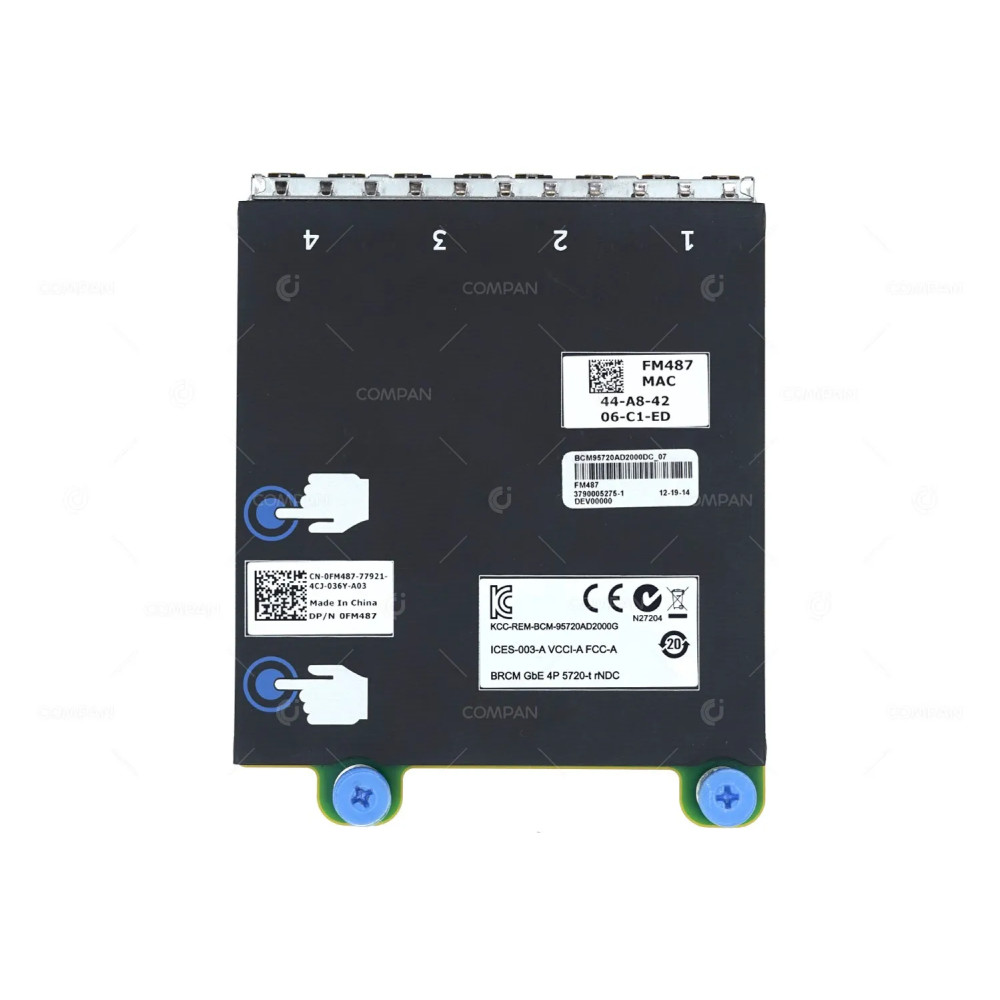 FM487 / DELL BROADCOM 5720 1GB QUAD PORT DAUGHTER CARD DELL PE R730XD R630 R620