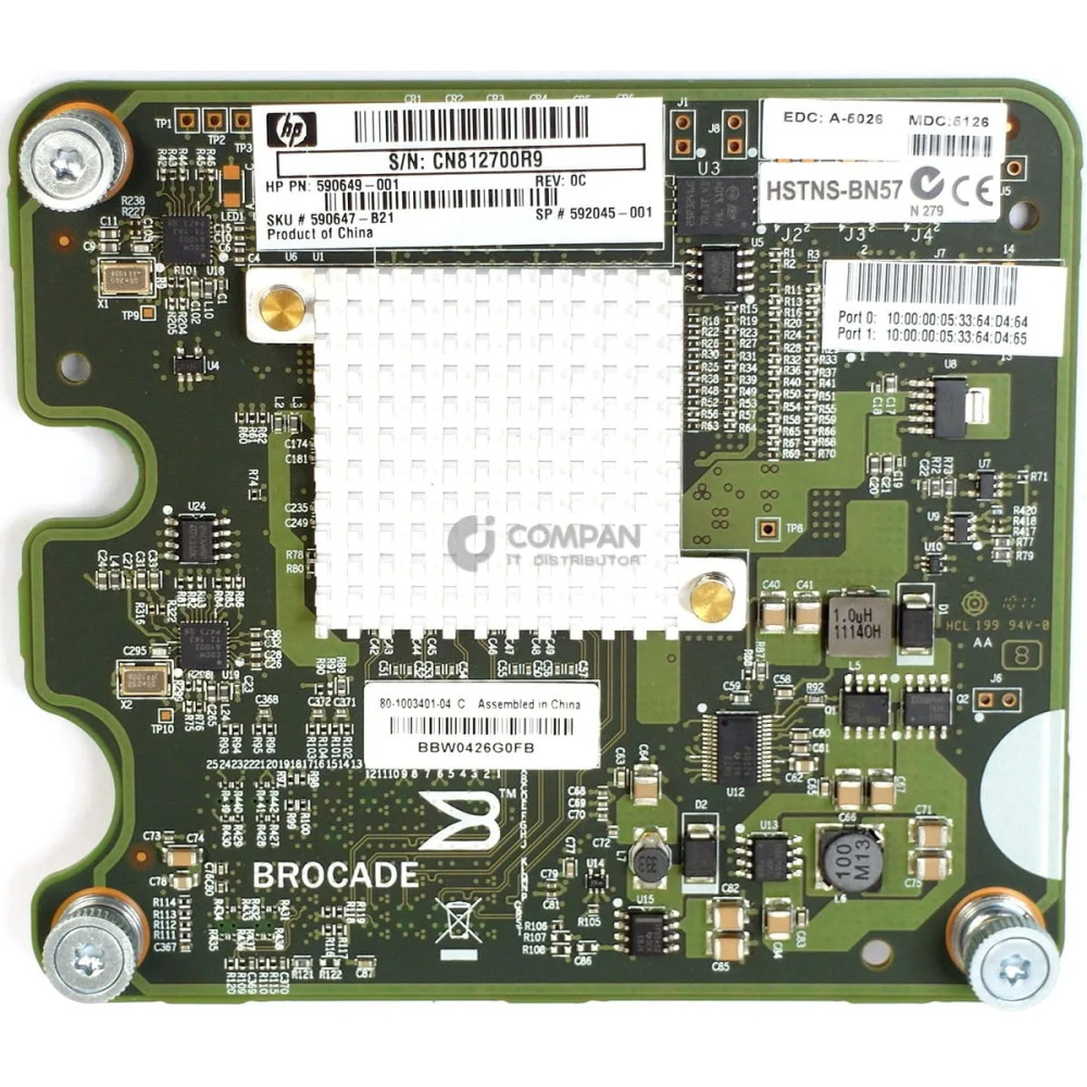 592045-001 HP BLC BROCADE 804 8GB FC HBA OPT MEZZANINE CARD