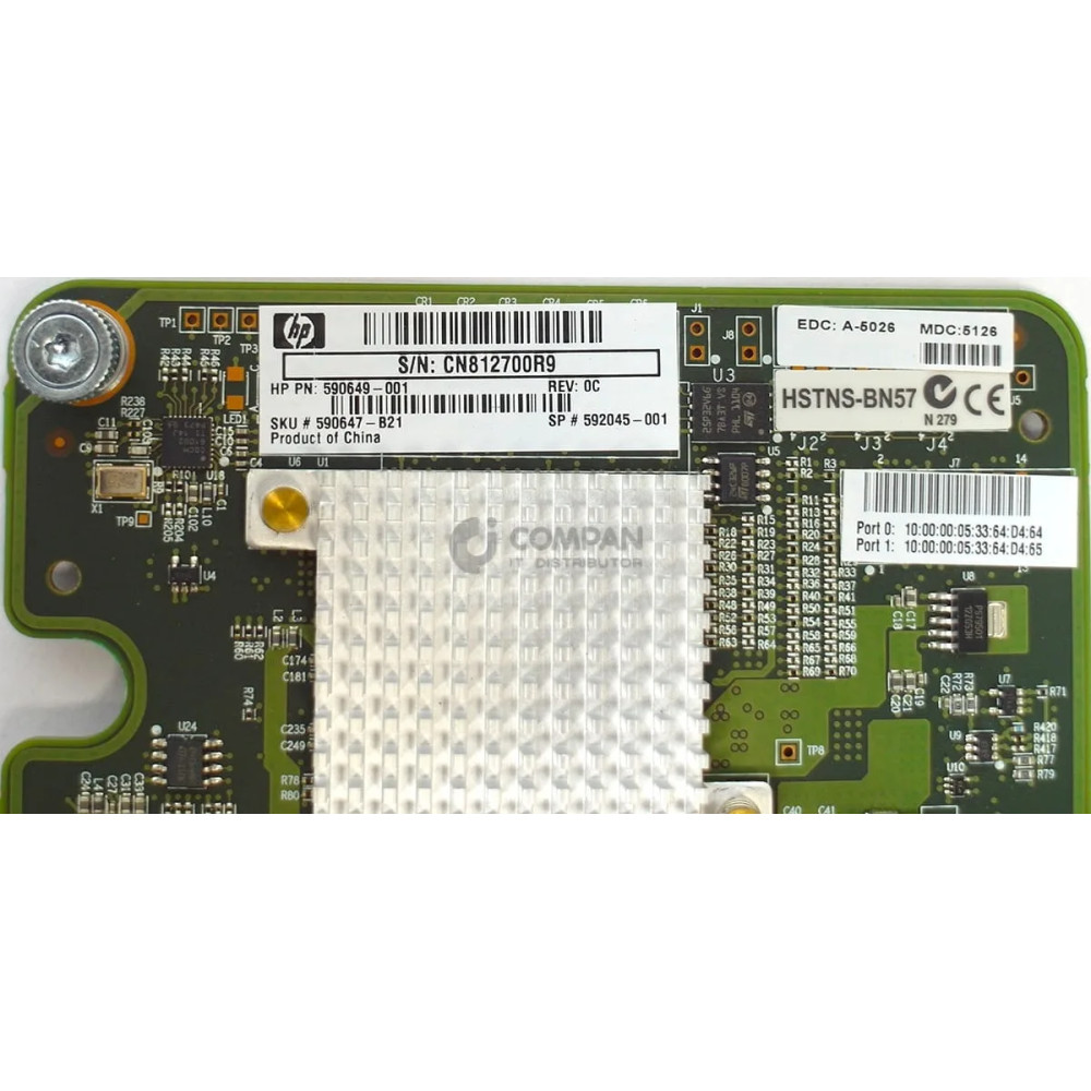 592045-001 HP BLC BROCADE 804 8GB FC HBA OPT MEZZANINE CARD 590647-B21, 590649-001