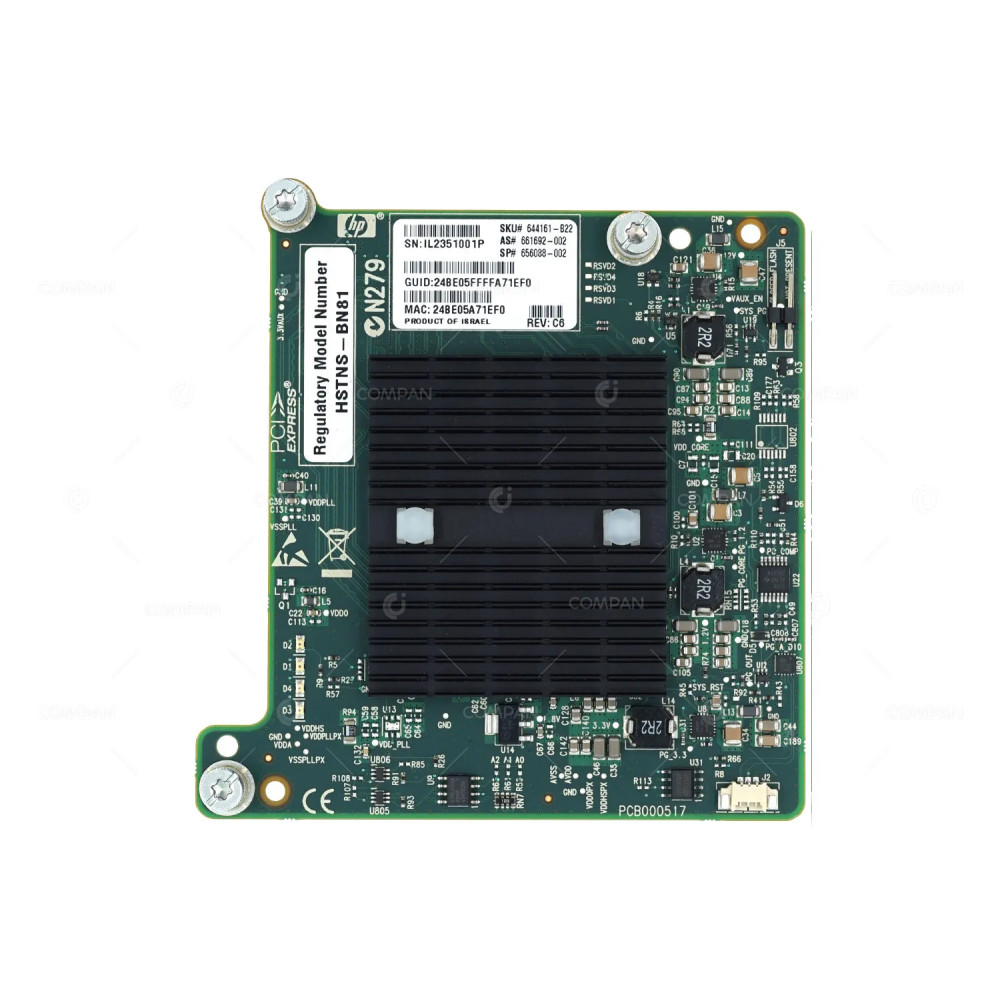 656088-002 HP 544M 10GB 40GB P2 ETH FDR DUAL PORT MEZZANINE BLADE 661692-002, 644161-B22, HSTNS-BN81, 644161-B21
