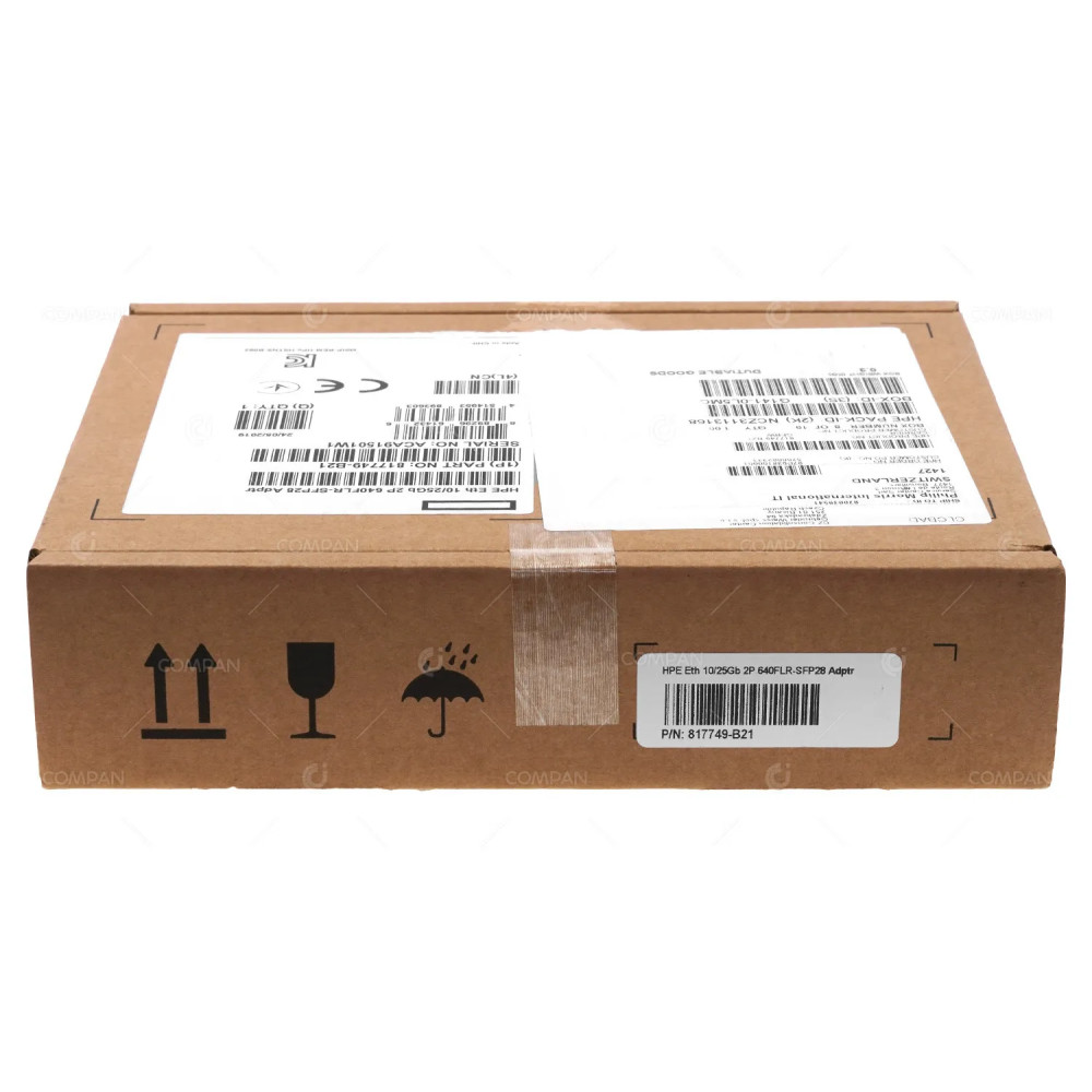 817749-B21 HP 10GB 25GB DUAL PORT 640FLR-SFP28 ETHERNET ADAPTER FOR DL360 G10 840139-001, 817747-001, 640FLR-SFP28