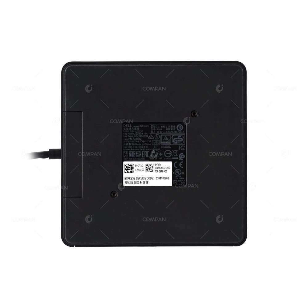 0J5C6 DELL THUNDERBOLT DOCK USB TYPE-C DOCKING STATION 19.5V 6.7A/9.23A/12.3A  00J5C6, TB16, K16A