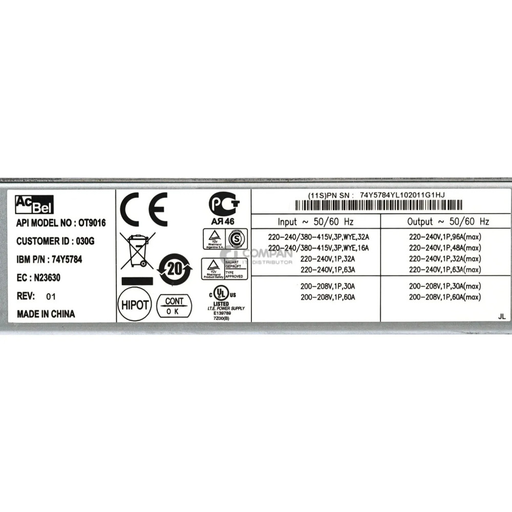 74Y5784 IBM 12 OUTLET SINGLE PHASE RACK POWER DISTRIBUTION UNIT
