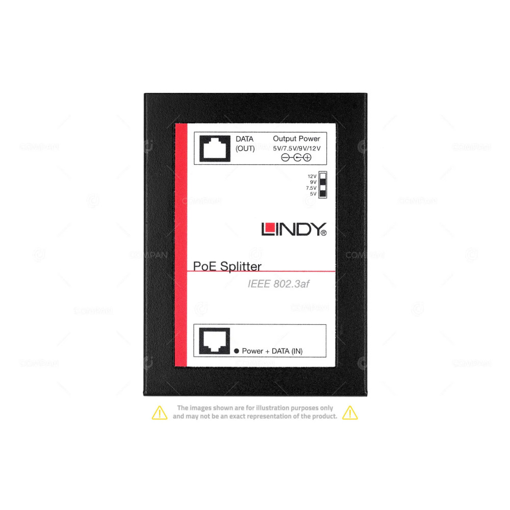 25053 LINDY 25053 2-PORT 12V POE SPLITTER IEEE 802.3AF 25053