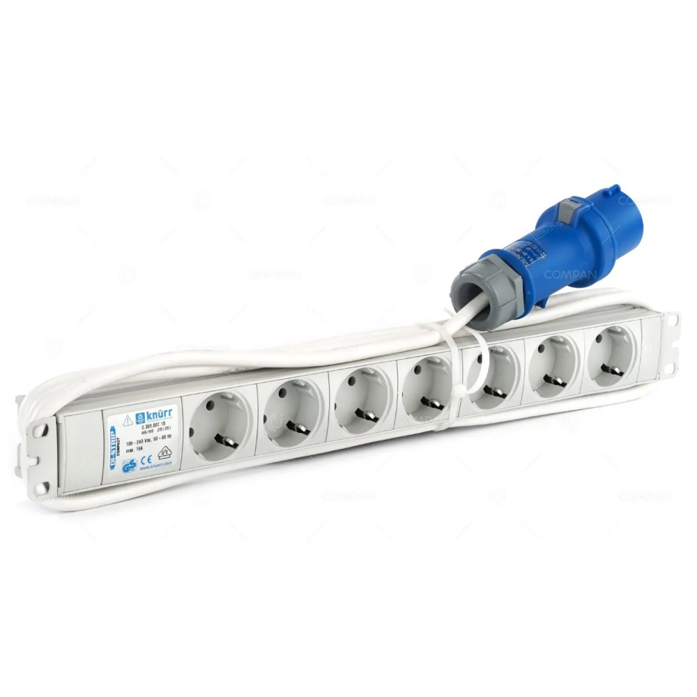 3.300.007.1B / KNURR AG DI-STRIP 100-240V 16A RACK PDU 7X CEE 7/3 PLUG 2P+PE 16A