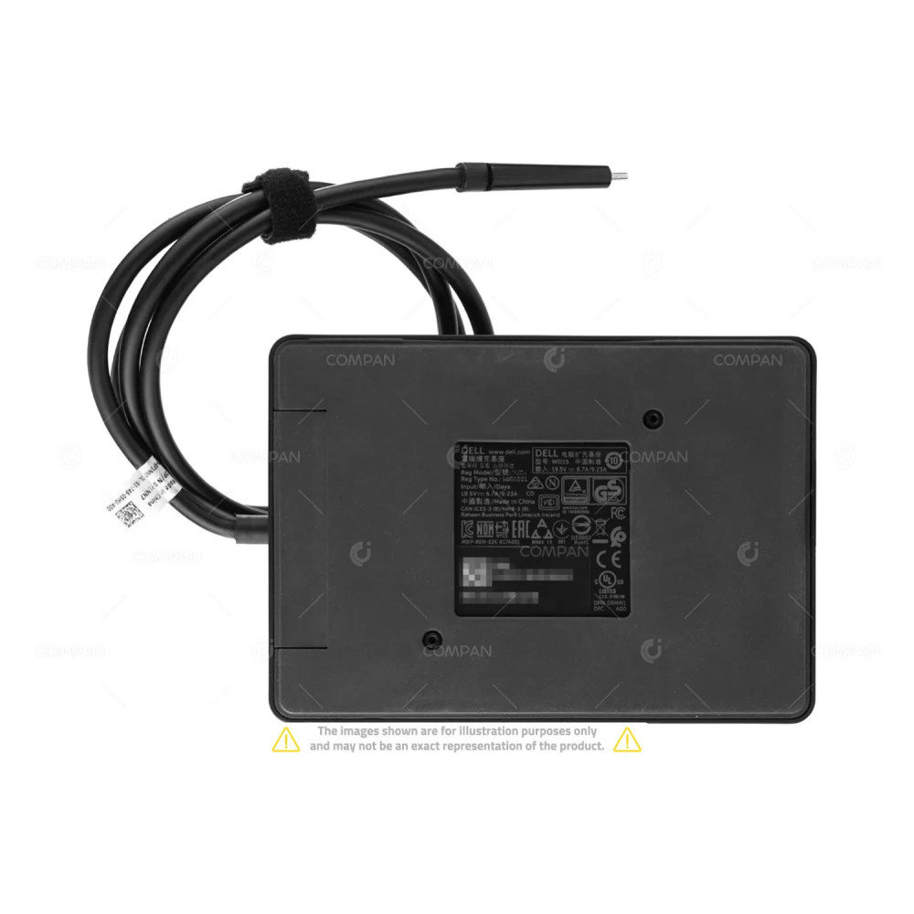 R2JRN  DELL WD15 USB HDMI VGA 130W DOCKING STATION FOR LATITUDE 5280, 5285, 5389, 5480, 5580, 7280, 7285, 7380, 7389, 7480, XPS 13 (9360), XPS 13 (9365)