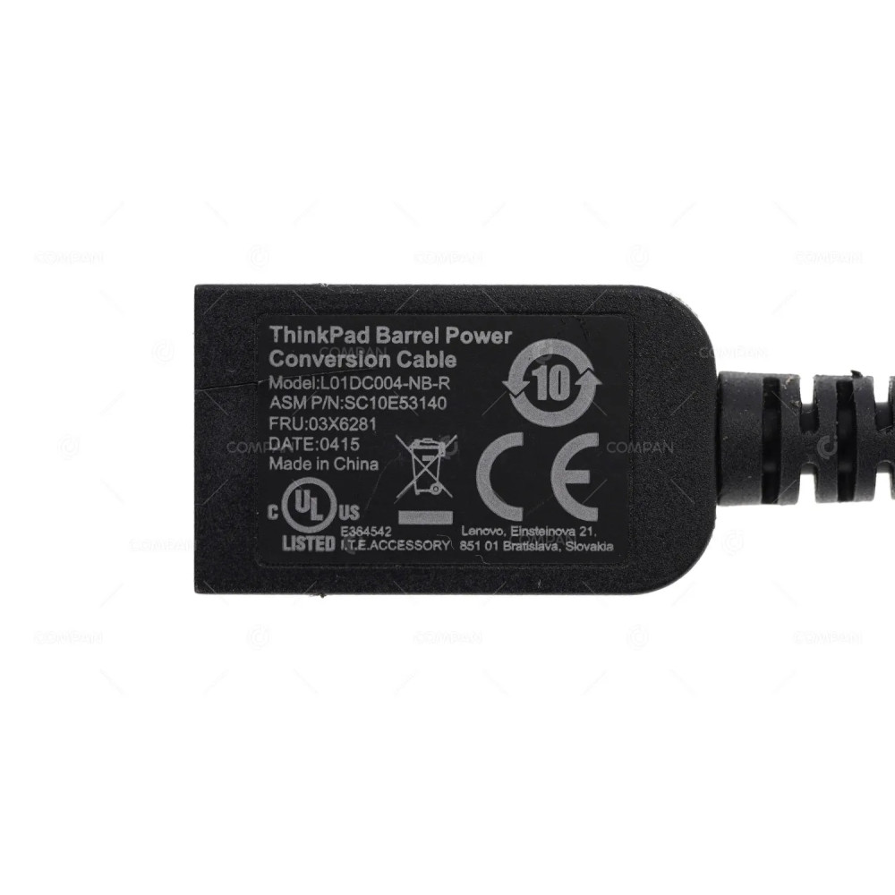 03X6281  LENOVO 03X6281 THINKPAD SLIM TIP TO BARREL POWER CONVERSION CABLE