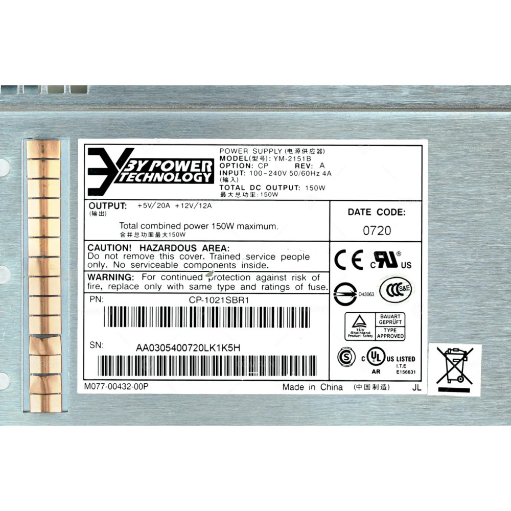 371-0536-01 SUN 150W POWER SUPPLY FOR SUN STOREDGE 3120