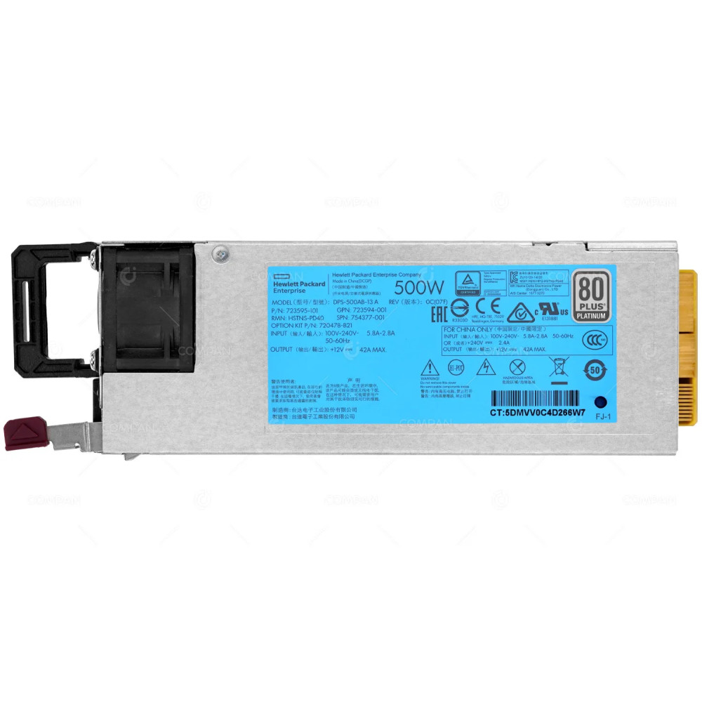 754377-001 HP 500W POWER SUPPLY PLATINUM FOR HP PROLIANT DL360 DL380 G9