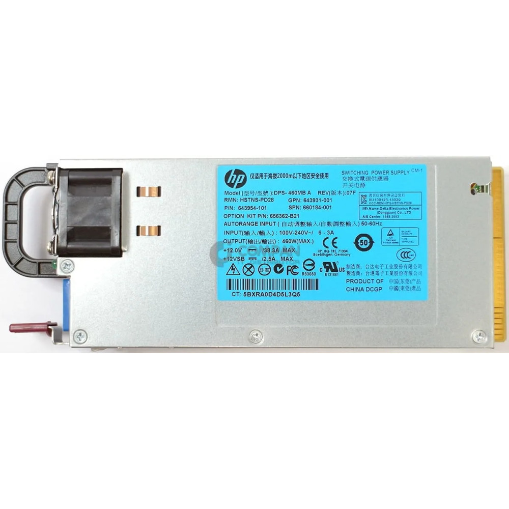 660184-001 HP 460W POWER SUPPLY PLATINUM FOR HP PROLIANT DL380 G8