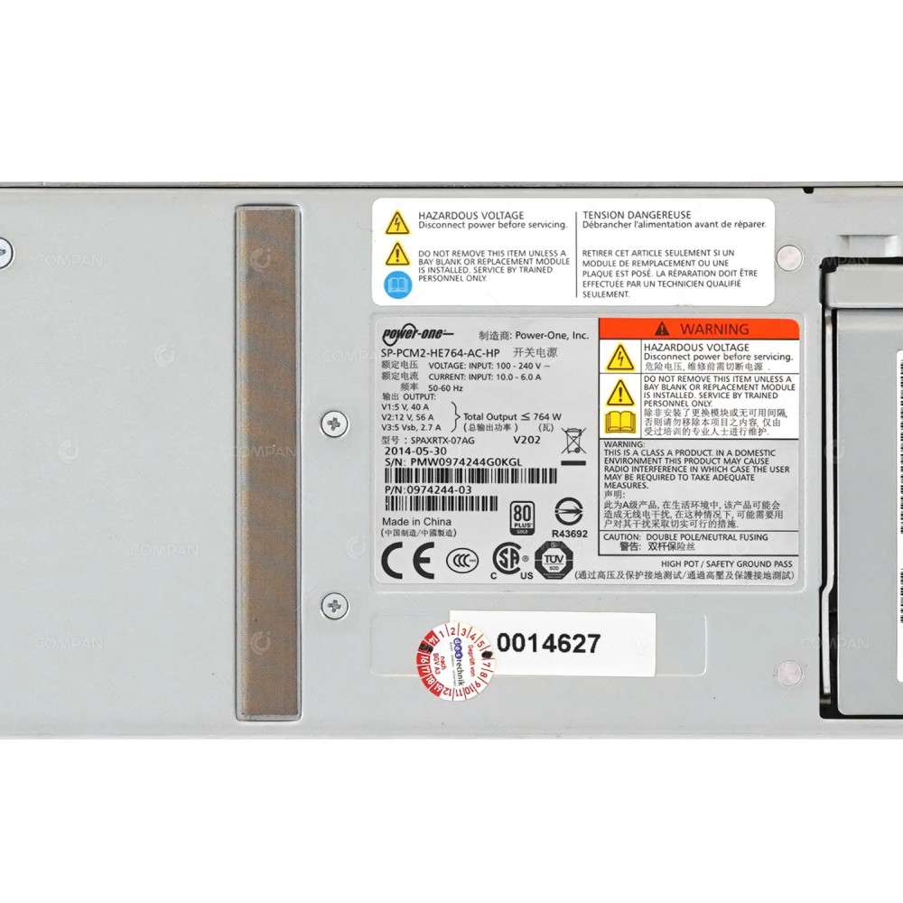 727386-001 HPE 764W POWER SUPPLY WITHOUT BATTERY FOR 3PAR STORESERV