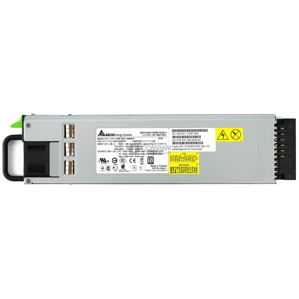 300-2235-03 SUN ORACLE A249 1200W 80 PLUS GOLD POWER SUPPLY FOR X4270 M2
