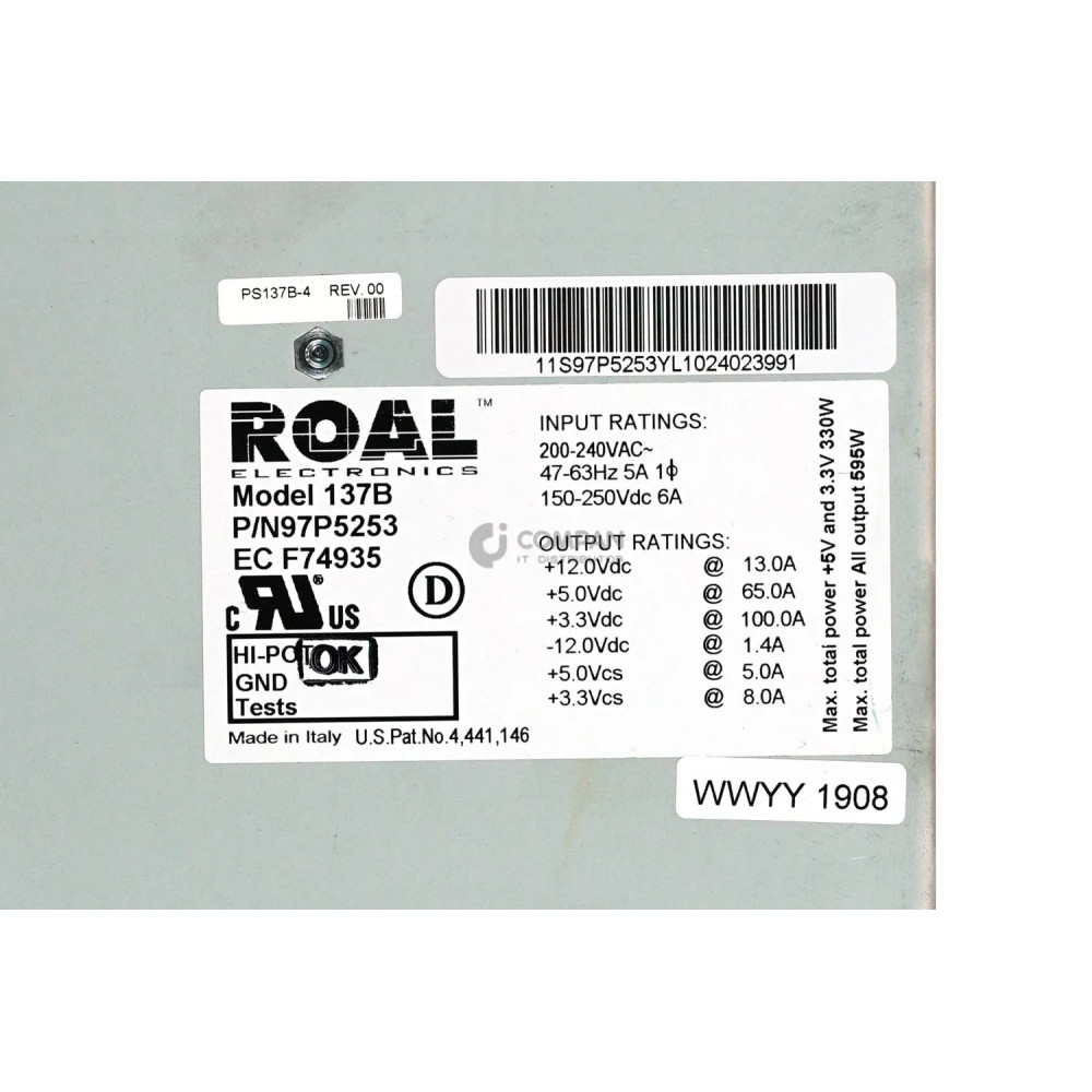 97P5253 IBM 595W POWER SUPPLY FOR I/O DRAWER