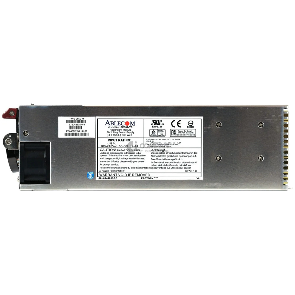PWS-0050-M SUPERMICRO 380W POWER SUPPLY ABLECOM REDUNDANT