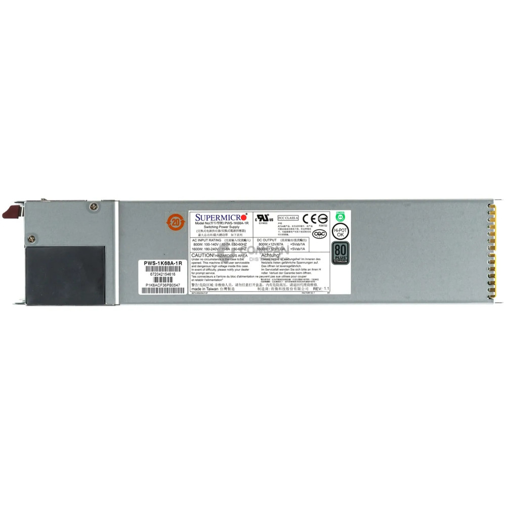 PWS-1K68A-1R SUPERMICRO 1600W 80PLUS TITANIUM POWER SUPPLY