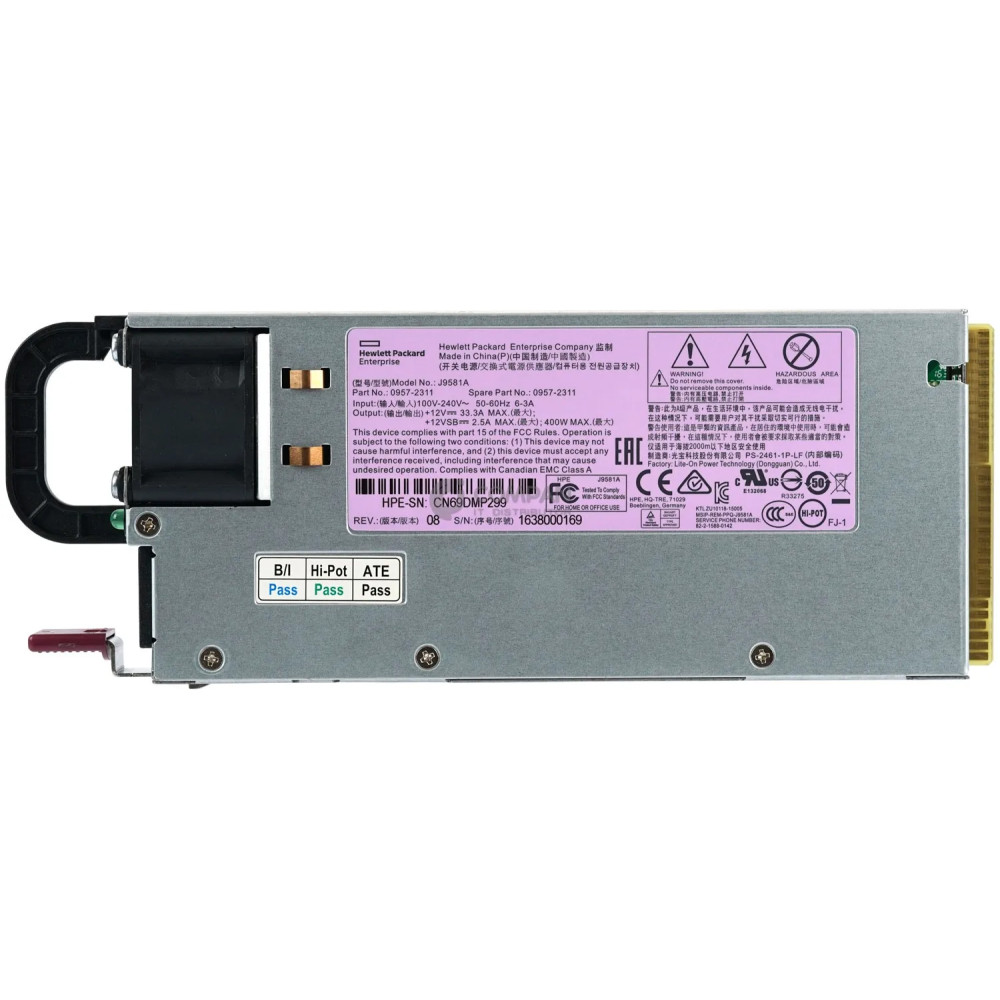 J9581A HP 400W AC POWER SUPPLY FOR E3800 SWITCH
