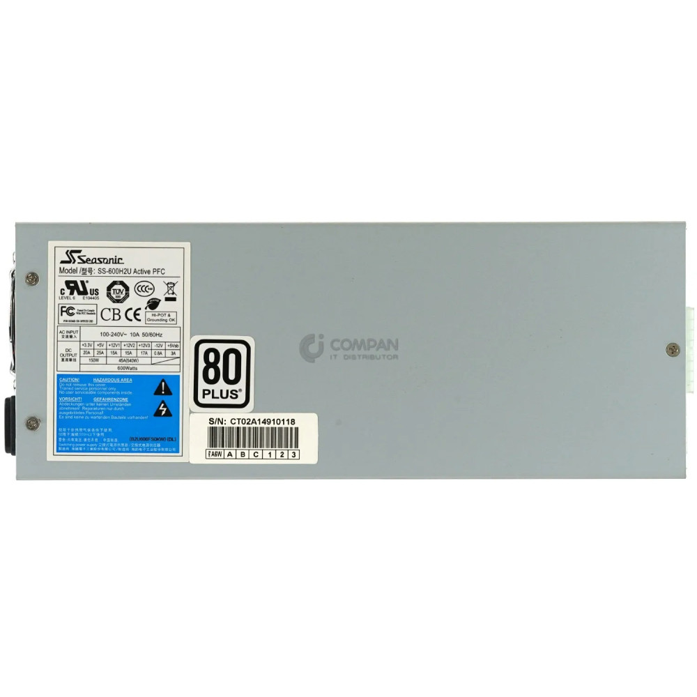 SS-600H2U SEASONIC 600W 80 PLUS POWER SUPPLY -