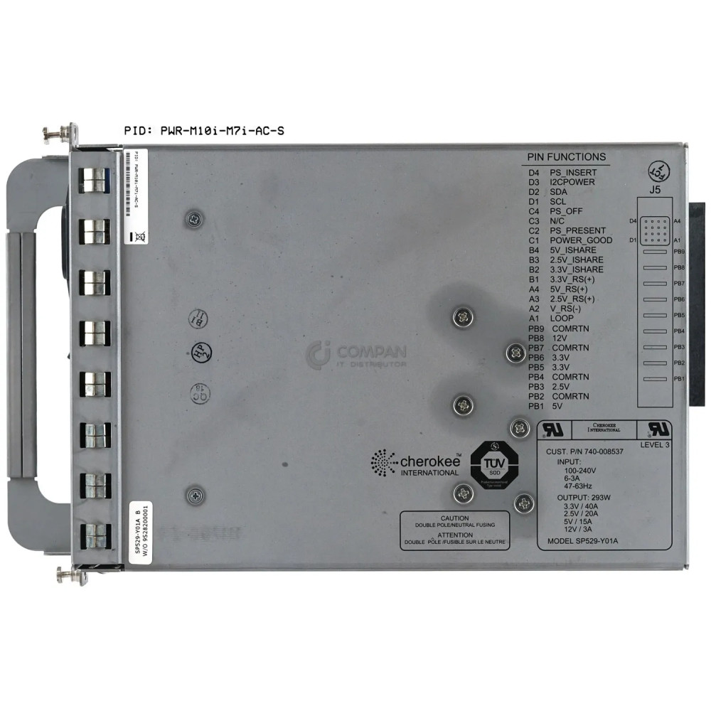 PWR-M10I-M7I-AC-S JUNIPER 293W POWER SUPPLY FOR M7I