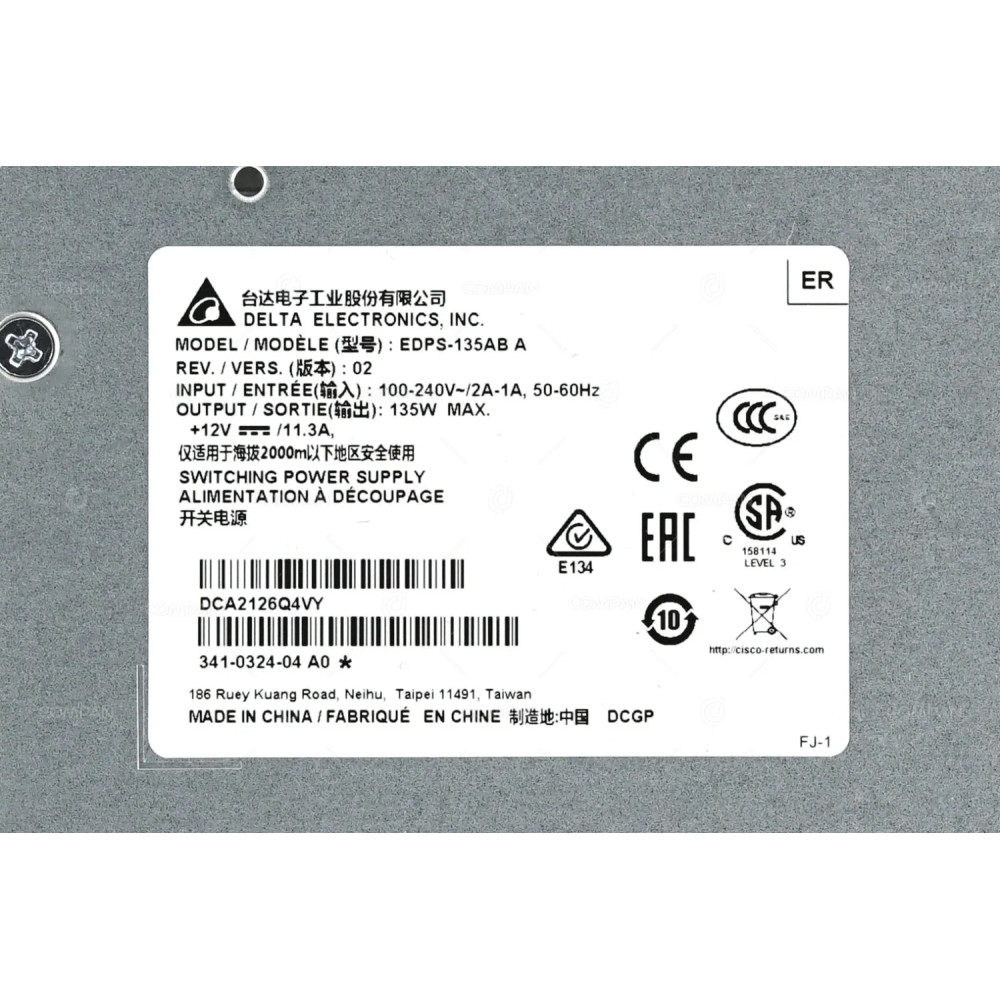 341-0324-04 CISCO 135W POWER SUPPLY FOR ROUTER 2901 1941 EDPS-135AB A
