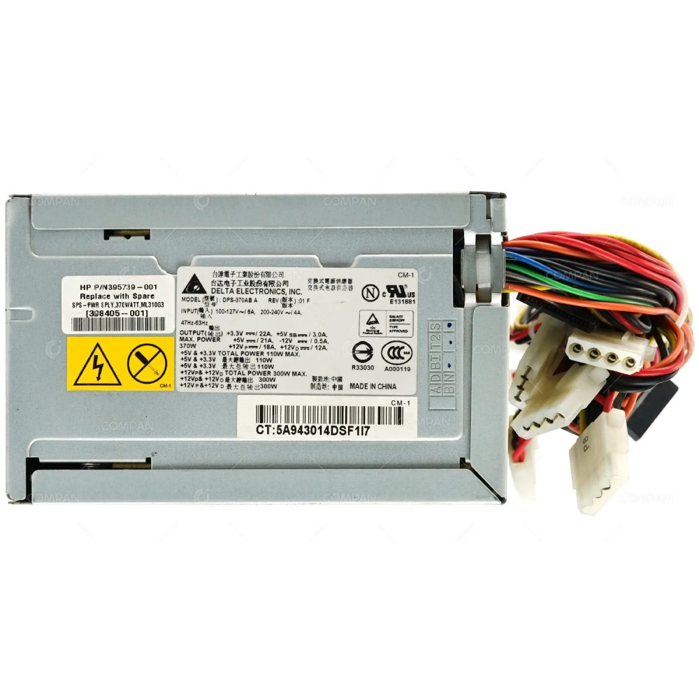 398405-001 HP 370W POWER SUPPLY FOR HPE PROLIANT ML310 G3