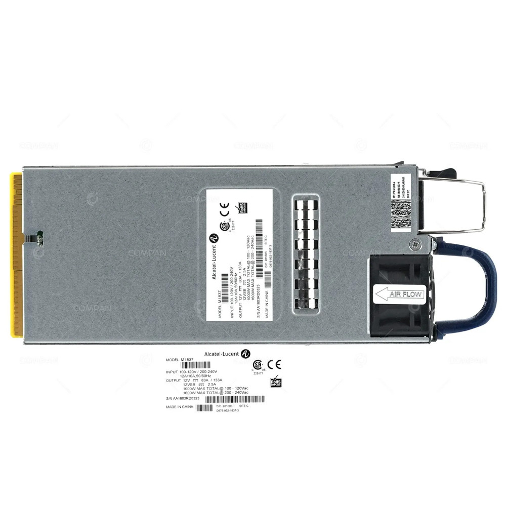 3HE09200AARA01 NOKIA ALCATEL LUCENT 1600W POWER SUPPLY FOR 7750 ROUTER IPUPAM5UAA, M1837, D976-932-1837-3
