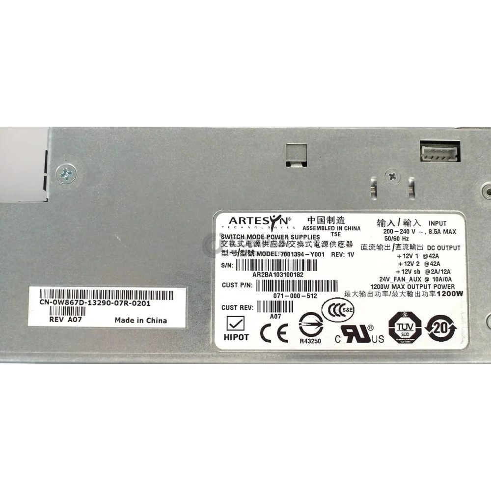 071-000-512 EMC 12V 1200W AC POWER SUPPLY FOR CX4-960 7001394-Y001