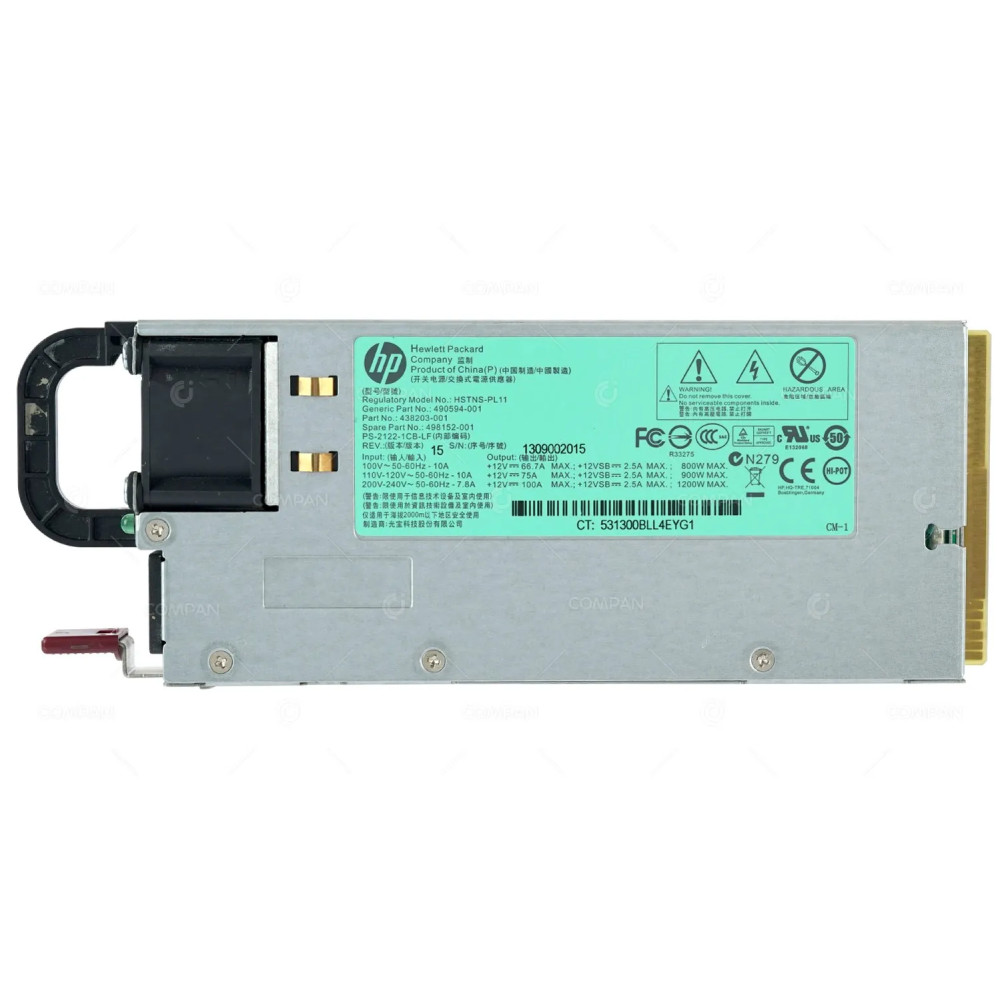 498152-001 HP 1200W POWER SUPPLY FOR HP PROLIANT DL360 DL380 DL580 G5 G6 G7