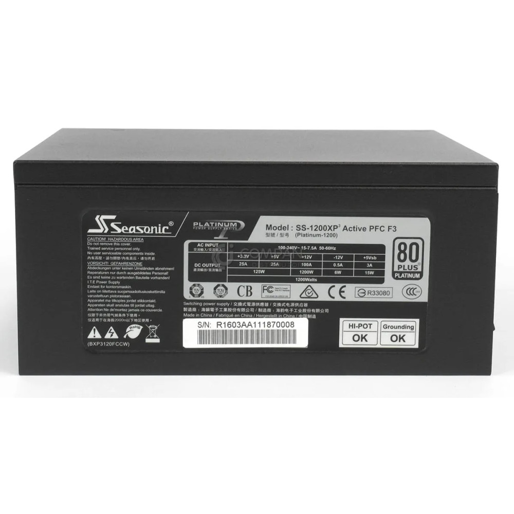 SS-1200XP SEASONIC PLATINUM-1200(SS-1200XP3) 1200W ATX12V EPS12V 80 PLUS PLATINUM CERTIFIED SLI READY CROSSFIRE READY FULL MODULAR POWER SUPPLY INTEL 4TH GEN CPU COMPATIBLE -