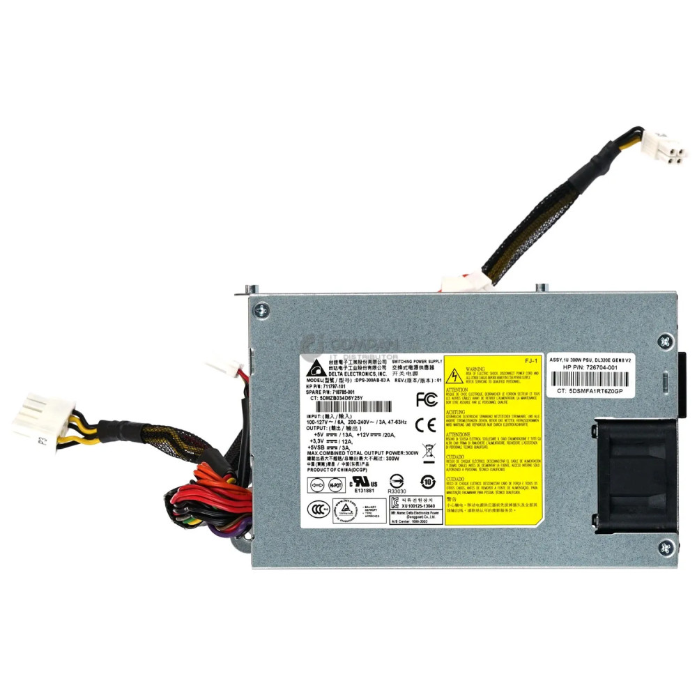 718785-001 HP 300W POWER SUPPLY FOR DL320E G8 V2 726704-001, 711797-001, DPS-300AB-83