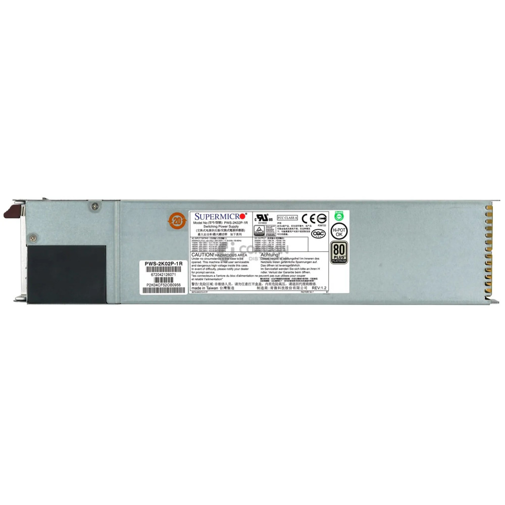 PWS-2K02P-1R SUPERMICRO 2000W 80+ PLATINUM POWER SUPPLY