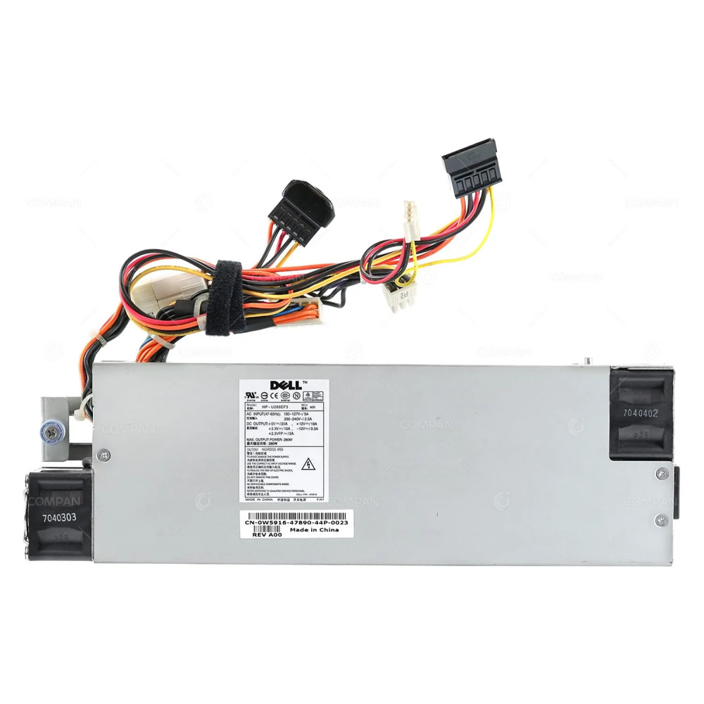 W5916 DELL POWER SUPPLY 280W FOR POWEREDGE 750 0W5916, HP-U280EF3