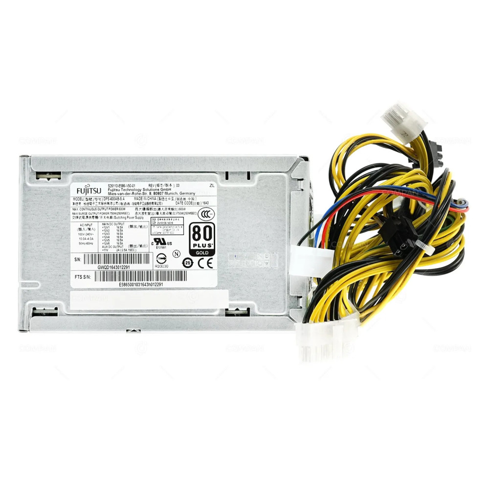 S26113-E586-V50-01 FUJITSU 600W 80PLUS GOLD POWER SUPPLY FOR CELSIUS M740 DPS-600AB-5 A