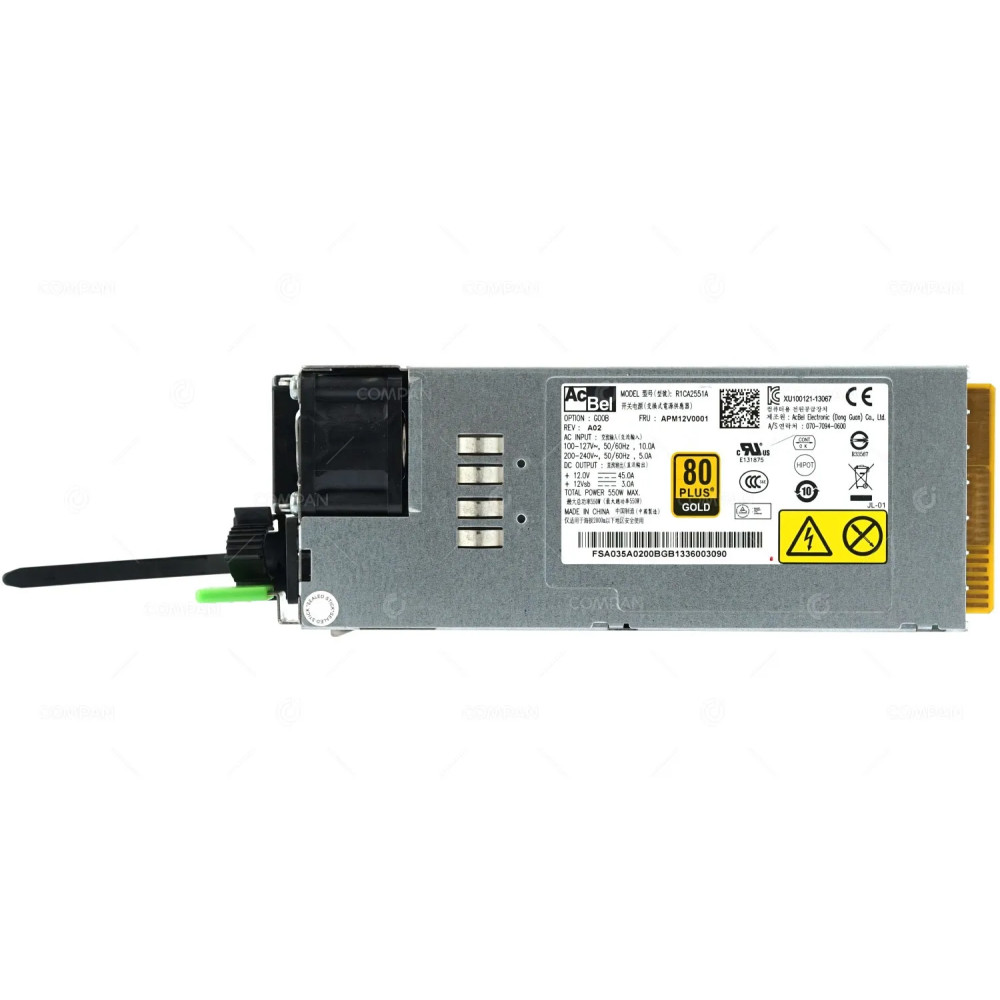 APM12V0001 IBM 550W POWER SUPPLY 80 PLUS GOLD AC FOR NETGEAR RN3220 RNR-12A R1CA2551A