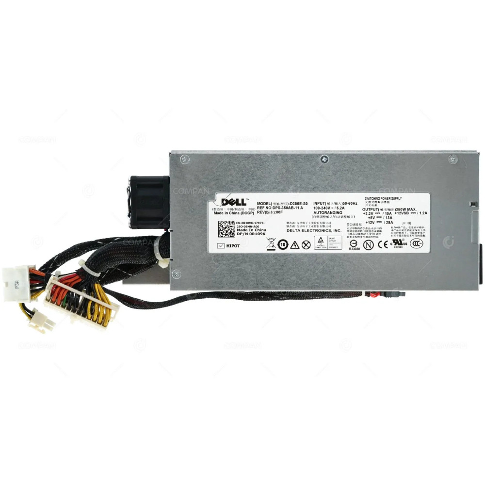 R109K DELL 350W POWER SUPPLY NON REDUNDANT FOR POWEREDGE R310 G11 0R109K, D350E-S0, DPS-350AB-11