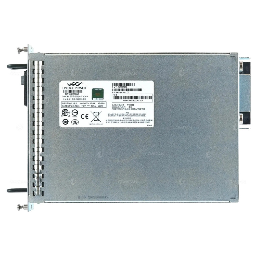PWR-C49M-1000AC CISCO 960W POWER SUPPLY FOR WS-C4900M 341-0210-01, CS5000