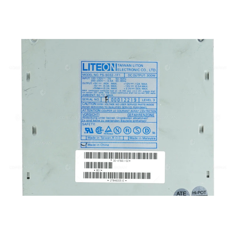 30-47661-02 HP LITEON 300W POWER SUPPLY FOR ALPHASERVER AS800 PS-5032-1F1
