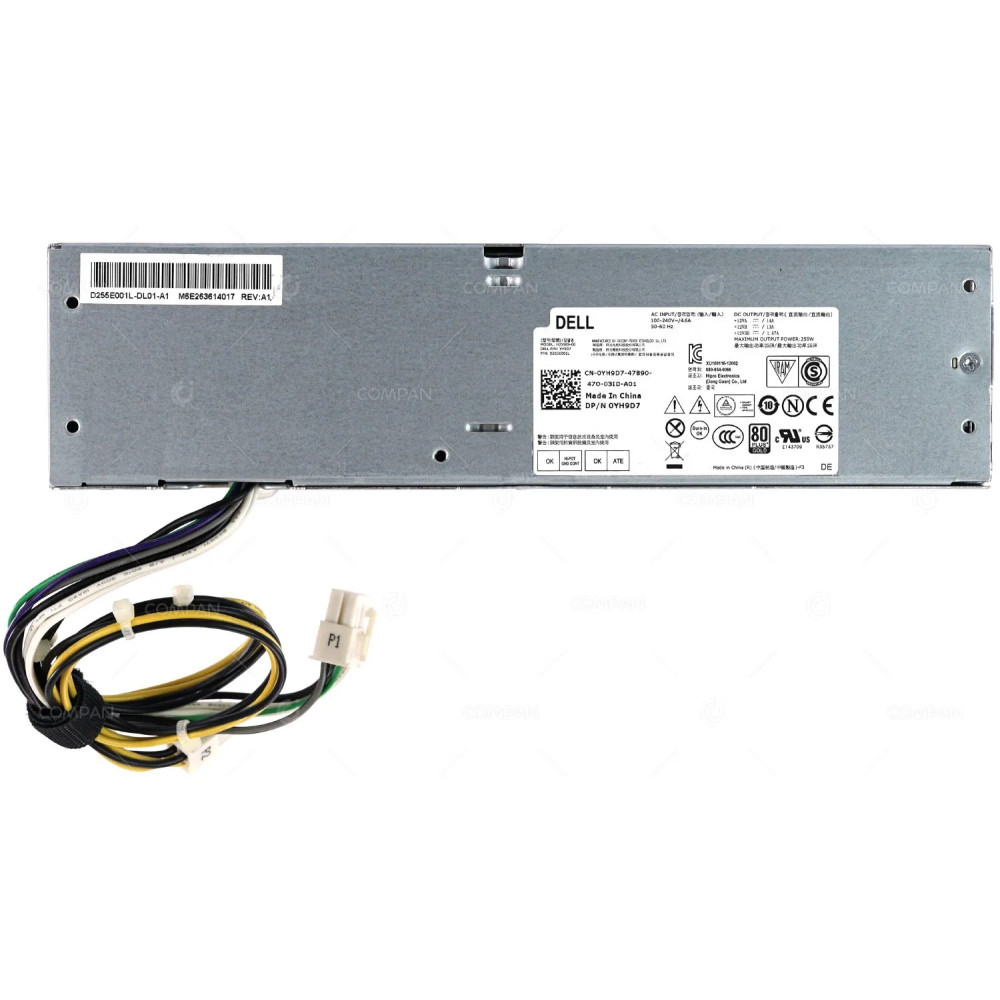 YH9D7 DELL 255W PSU 80+ GOLD WITH 4 PIN CONNECTOR & 8 PIN CONNECTOR FOR OPTIPLEX