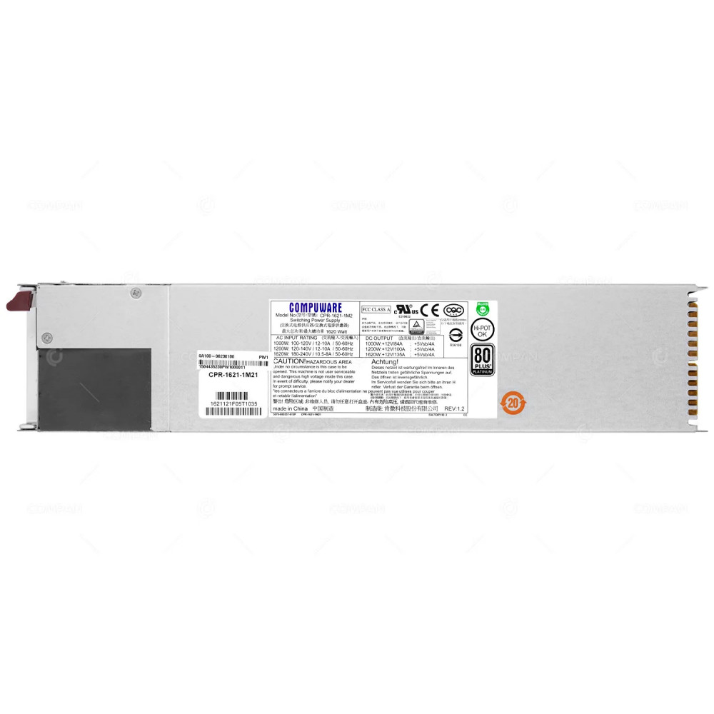 0A100-00230100 ASUS 1620W 80+ PLATINUM POWER SUPPLY FOR ESC4000 G3 CPR-1621-1M21
