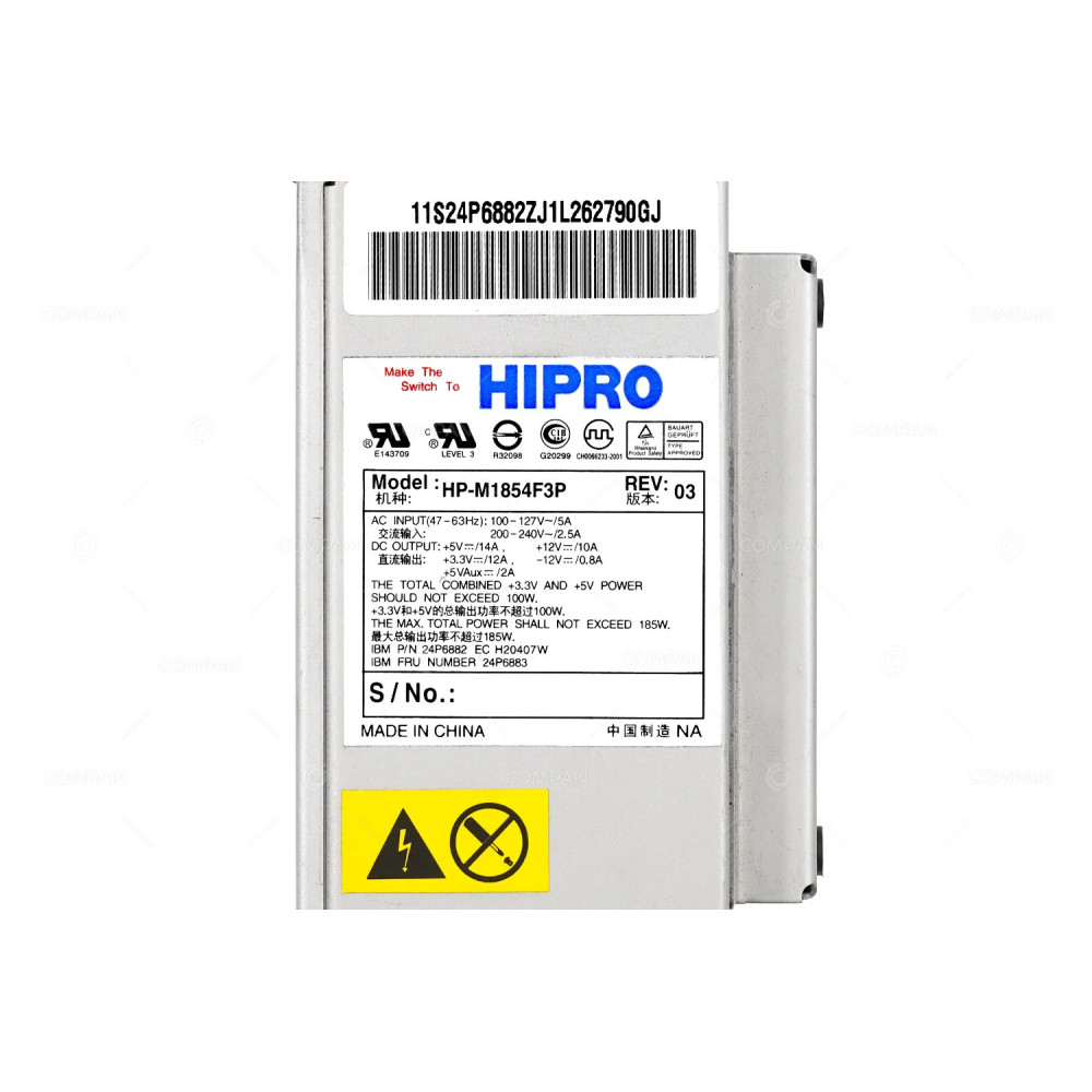 24P6883 IBM POWER SUPPLY 185W 24P6882, HP-M1854F3P