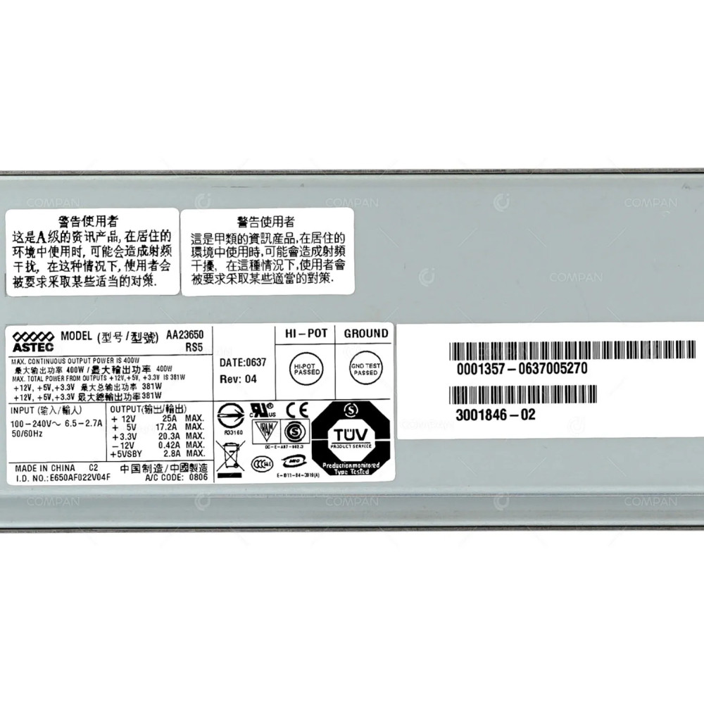 300-1846-02 SUN POWER SUPPLY 400W AC FOR SUNFRE V240 -