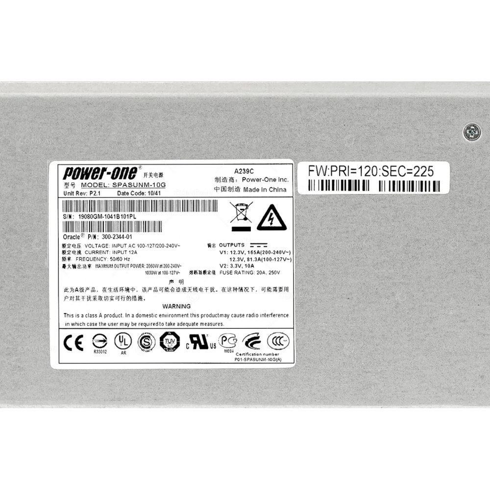 300-2344-01 SUN ORACLE POWER SUPPLY 2060W AC UNIT FOR SUN FIRE X4470 -