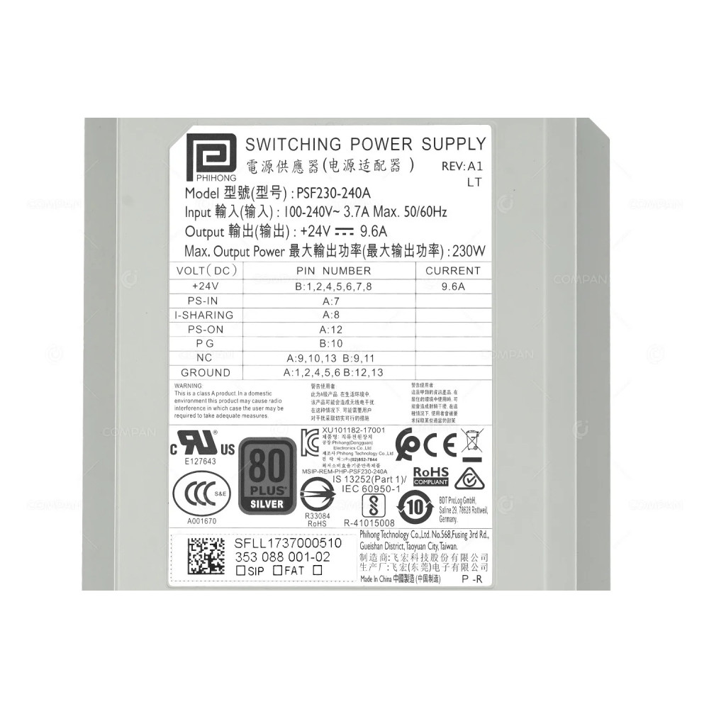 3KW3M DELL  230W POWER SUPPLY FOR ML3 03KW3M, PSF230-240A